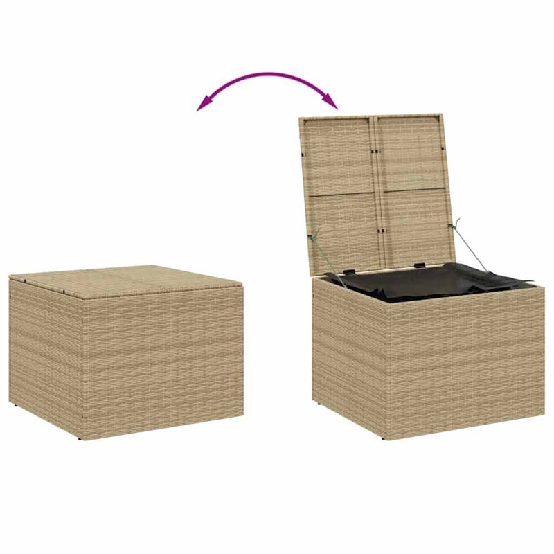 vidaXL Garden Storage Box Mix Beige 76.9 Gal Poly Rattan