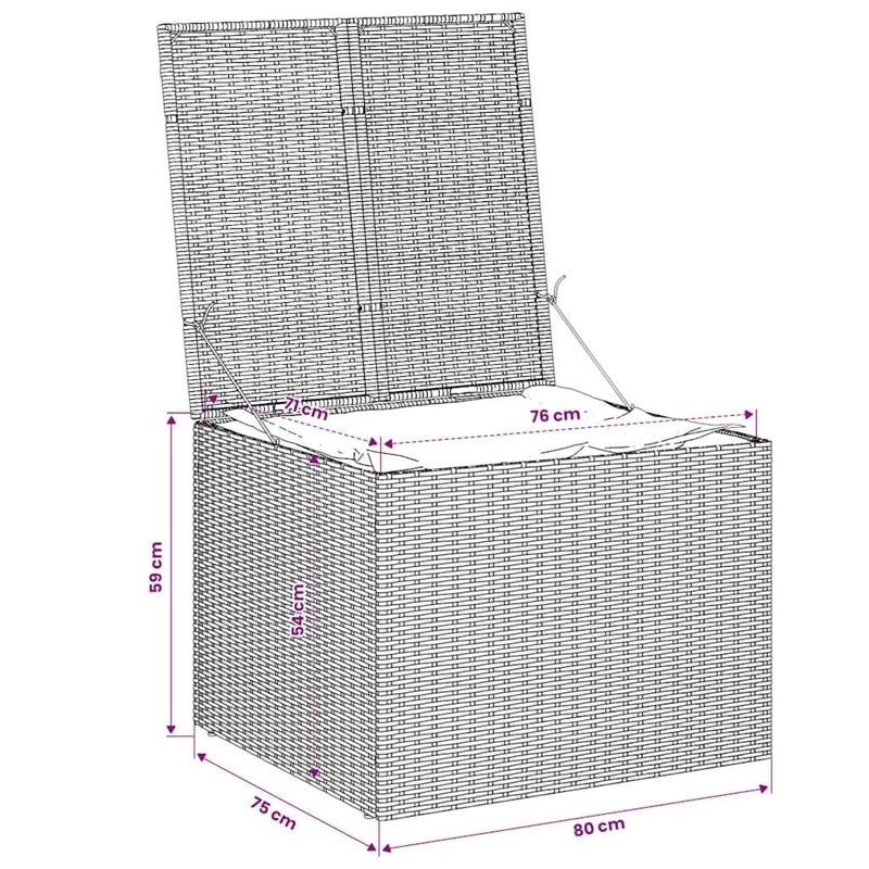 vidaXL Garden Storage Box Mix Beige 76.9 Gal Poly Rattan