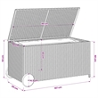 vidaXL Garden Storage Box with Wheels Brown 50.2 Gal Poly Rattan