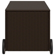 vidaXL Garden Storage Box with Wheels Brown 50.2 Gal Poly Rattan