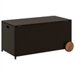 vidaXL Garden Storage Box with Wheels Brown 50.2 Gal Poly Rattan