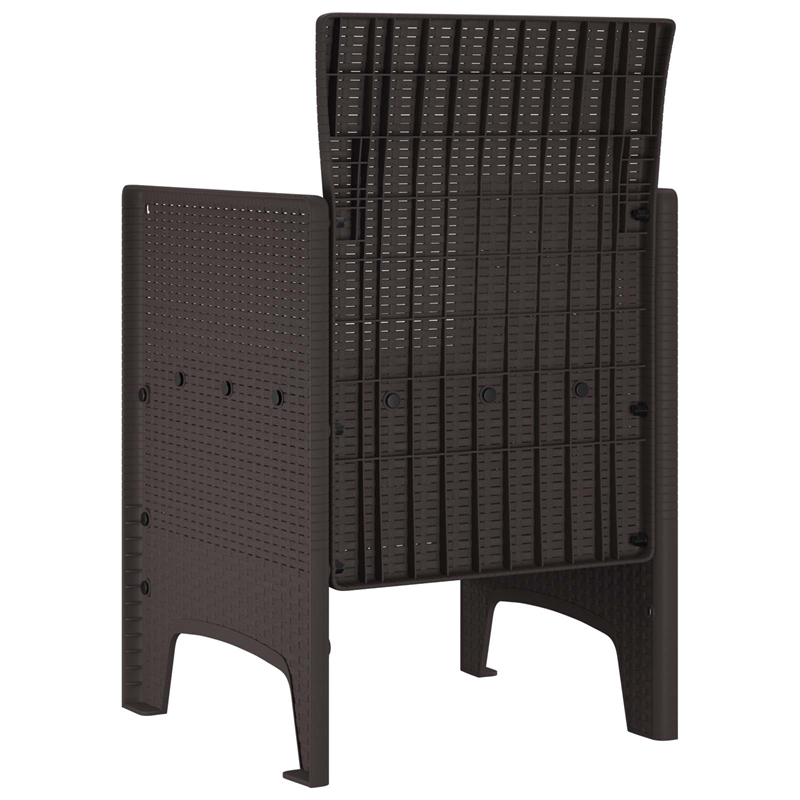 vidaXL Garden Chair 2 pcs Brown Polypropylene