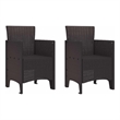 vidaXL Garden Chair 2 pcs Brown Polypropylene