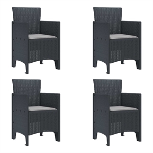 vidaXL Garden Chair 4 pcs Anthracite Polypropylene