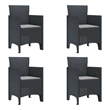 vidaXL Garden Chair 4 pcs Anthracite Polypropylene