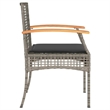 vidaXL Patio Chairs with Cushions 4 pcs Gray Poly Rattan Acacia Wood