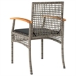 vidaXL Patio Chairs with Cushions 4 pcs Gray Poly Rattan Acacia Wood