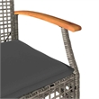 vidaXL Patio Chairs with Cushions 4 pcs Gray Poly Rattan Acacia Wood