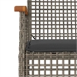 vidaXL Patio Chairs with Cushions 4 pcs Gray Poly Rattan Acacia Wood
