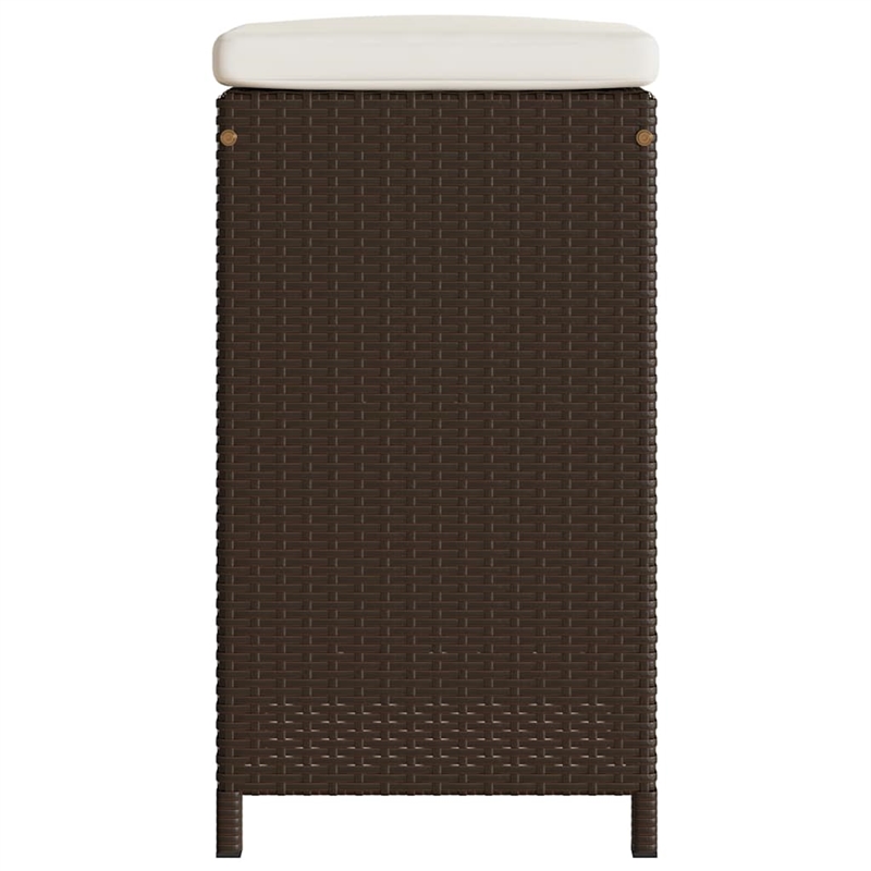 vidaXL Patio Bar Stools with Cushions 6 pcs Brown Poly Rattan