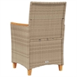 vidaXL Patio Chairs with Cushions 2 pcs Beige Poly Rattan&Solid Wood