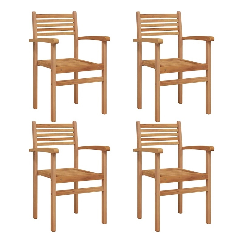 vidaXL Chair 4 pcs Brown Solid Teak Wood