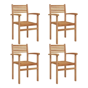vidaXL Chair 4 pcs Brown Solid Teak Wood