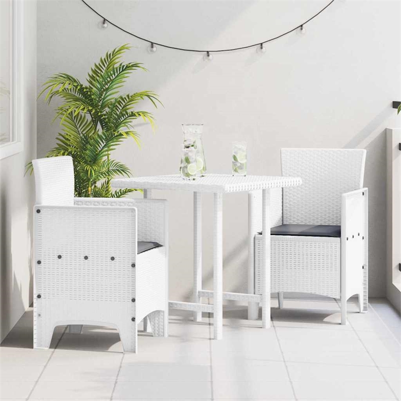 vidaXL Garden Chair 2 pcs White Polypropylene
