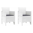 vidaXL Garden Chair 2 pcs White Polypropylene