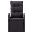 vidaXL Reclining Patio Chairs with Cushions 2 pcs Black Poly Rattan