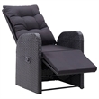 vidaXL Reclining Patio Chairs with Cushions 2 pcs Black Poly Rattan