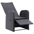vidaXL Reclining Patio Chairs with Cushions 2 pcs Black Poly Rattan