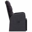 vidaXL Reclining Patio Chairs with Cushions 2 pcs Black Poly Rattan