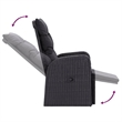 vidaXL Reclining Patio Chairs with Cushions 2 pcs Black Poly Rattan