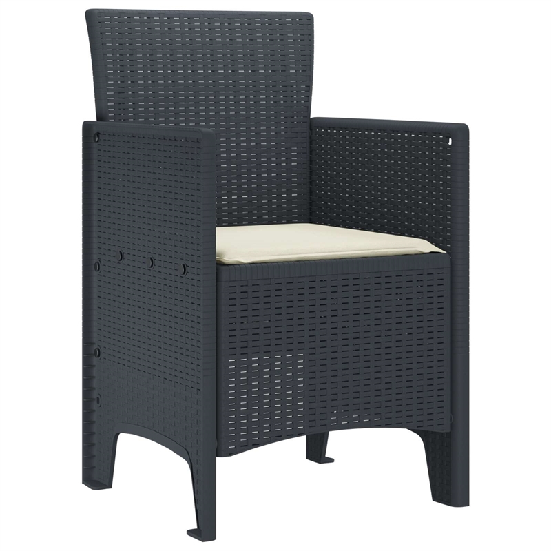 vidaXL Garden Chair 4 pcs Anthracite Polypropylene