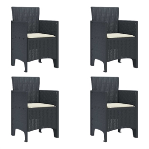 vidaXL Garden Chair 4 pcs Anthracite Polypropylene
