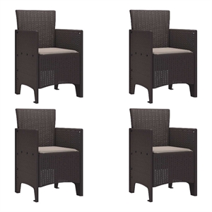 vidaXL Garden Chair 4 pcs Brown Polypropylene