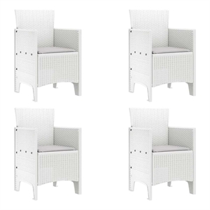 vidaXL Garden Chair 4 pcs White Polypropylene