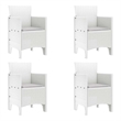 vidaXL Garden Chair 4 pcs White Polypropylene