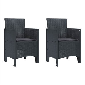 vidaXL Garden Chair 2 pcs Anthracite Polypropylene