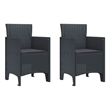 vidaXL Garden Chair 2 pcs Anthracite Polypropylene