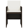 vidaXL Patio Chairs with Cushions 4 pcs Brown Poly Rattan