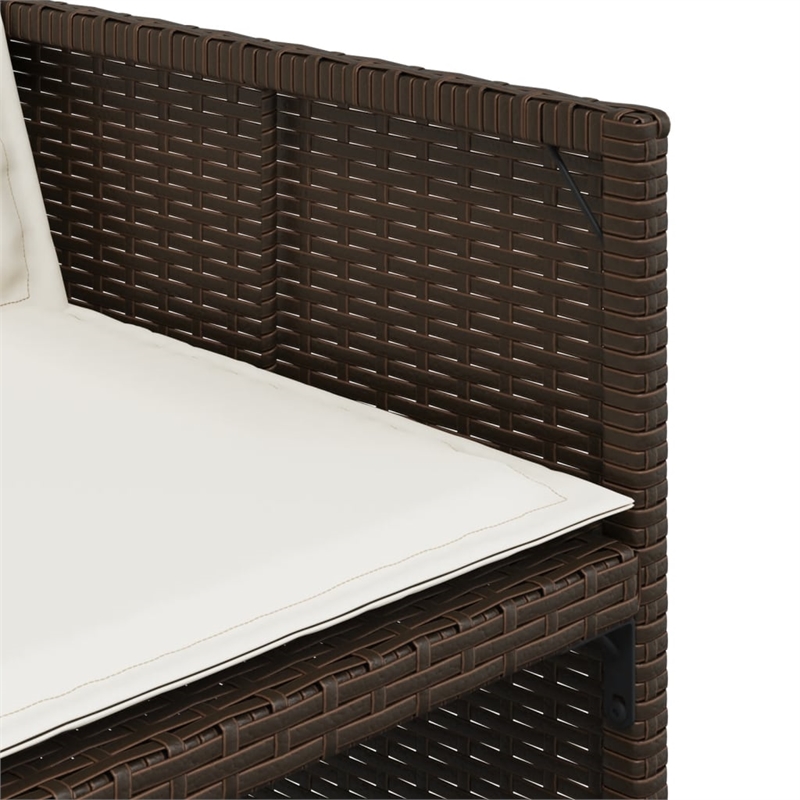 vidaXL Patio Chairs with Cushions 4 pcs Brown Poly Rattan