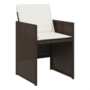 vidaXL Patio Chairs with Cushions 4 pcs Brown Poly Rattan