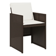 vidaXL Patio Chairs with Cushions 4 pcs Brown Poly Rattan