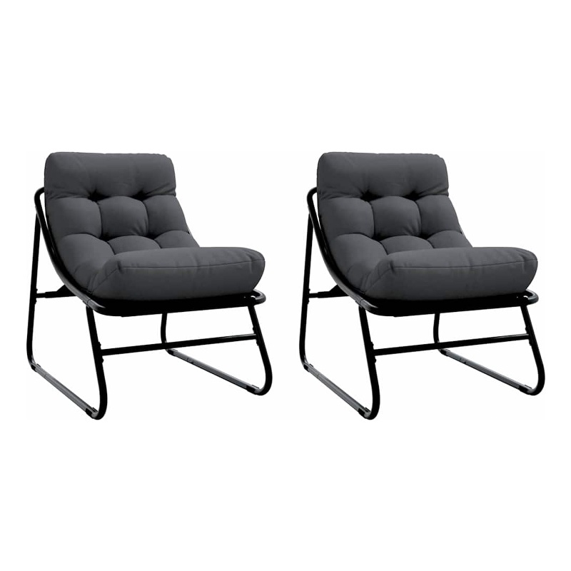 vidaXL Garden Furniture 2 pcs Black Powder-Coated Steel