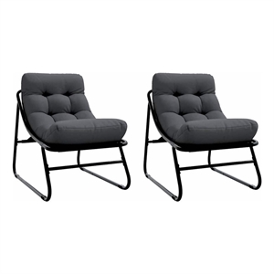 vidaXL Garden Furniture 2 pcs Black Powder-Coated Steel