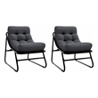 vidaXL Garden Furniture 2 pcs Black Powder-Coated Steel