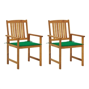 vidaXL Patio Chairs with Cushions 2 pcs Solid Acacia Wood