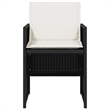 vidaXL Patio Chairs with Cushions 4 pcs Black Poly Rattan