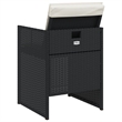 vidaXL Patio Chairs with Cushions 4 pcs Black Poly Rattan