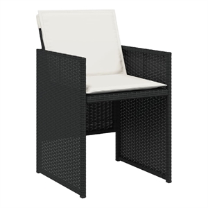 vidaXL Patio Chairs with Cushions 4 pcs Black Poly Rattan