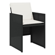 vidaXL Patio Chairs with Cushions 4 pcs Black Poly Rattan