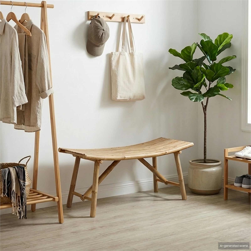 vidaXL Garden Bench 43.31 x 17.72 x 19.69 in Bamboo Natural