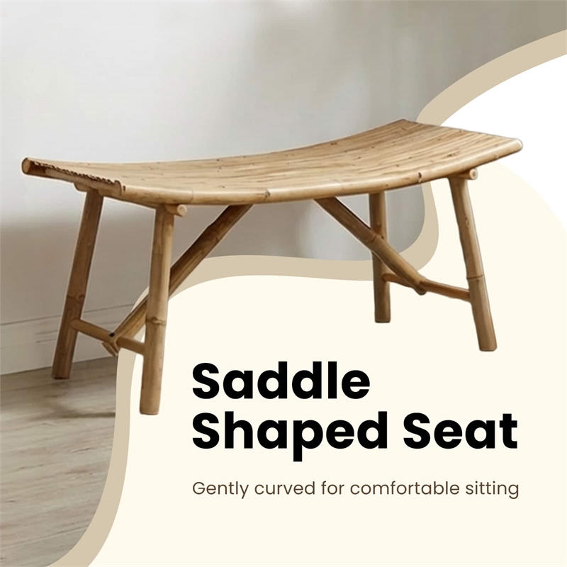 vidaXL Garden Bench 43.31 x 17.72 x 19.69 in Bamboo Natural