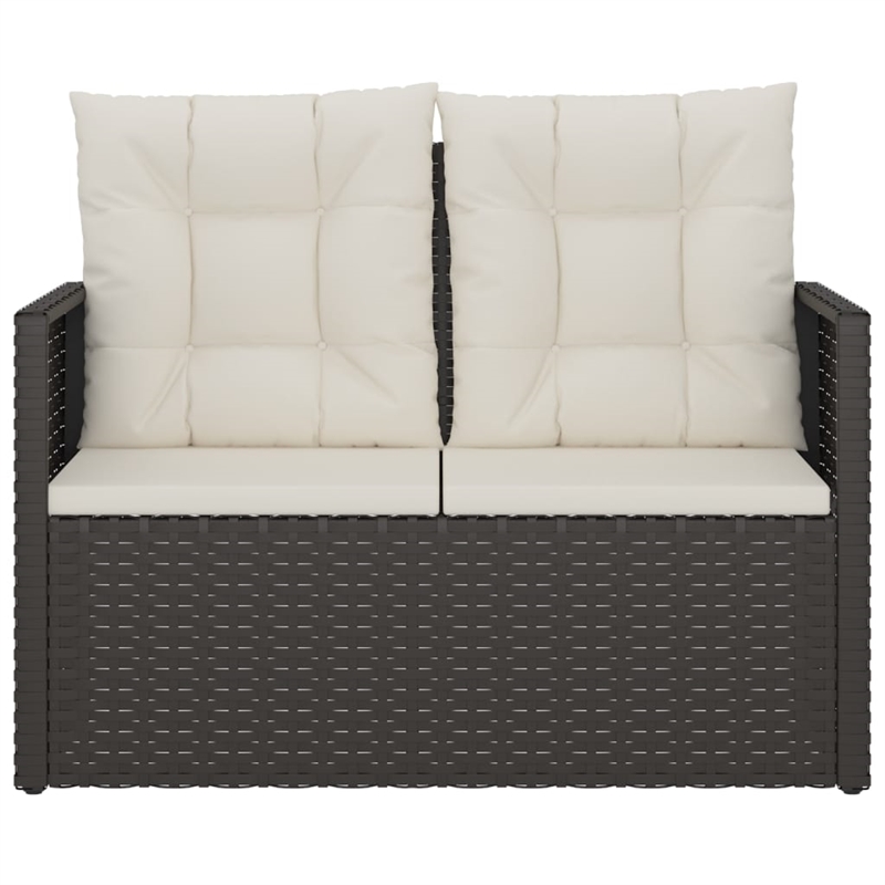 vidaXL Patio Bench with Cushions Black 41.3