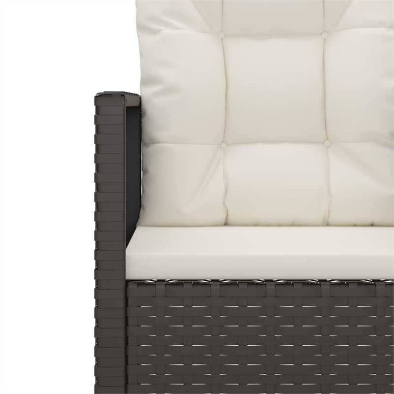 vidaXL Patio Bench with Cushions Black 41.3