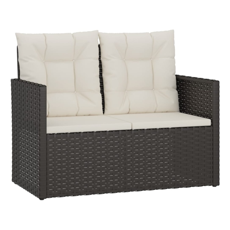 vidaXL Patio Bench with Cushions Black 41.3