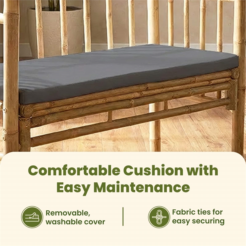 vidaXL Garden Storage Bench 43.3 x 18.5 x 31.5 in Bamboo Natural