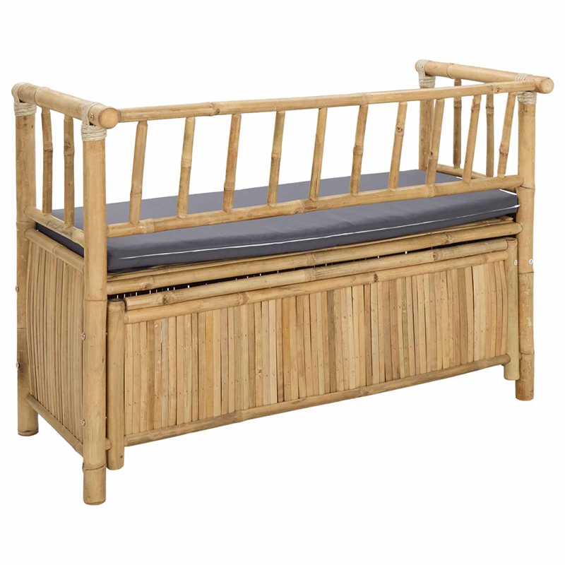 vidaXL Garden Storage Bench 43.3 x 18.5 x 31.5 in Bamboo Natural